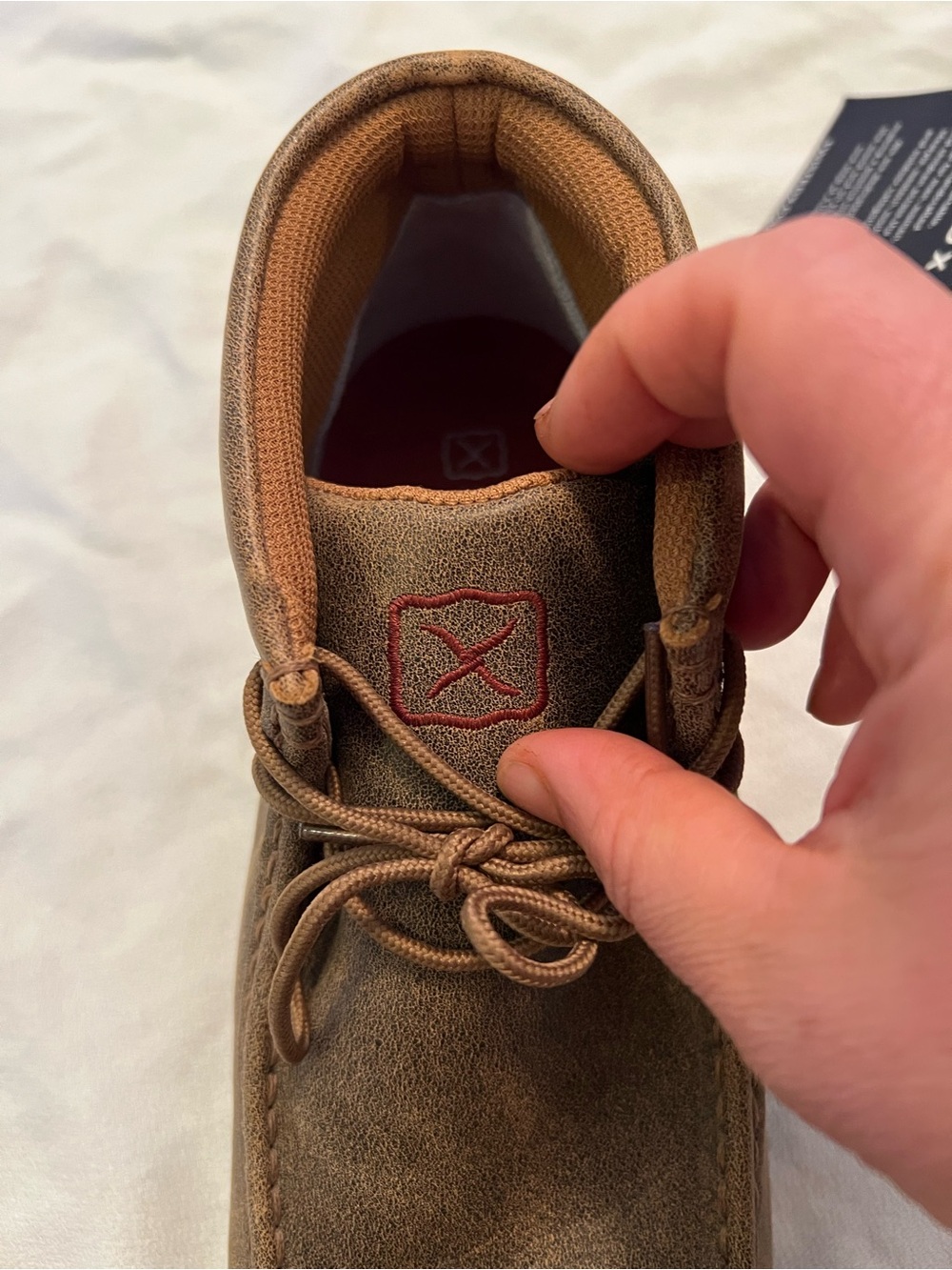 NWT Twisted X Bomber Leather Modern Cowboy Lace Up Driving Moccasins. Size 10M - Picture 5 of 16